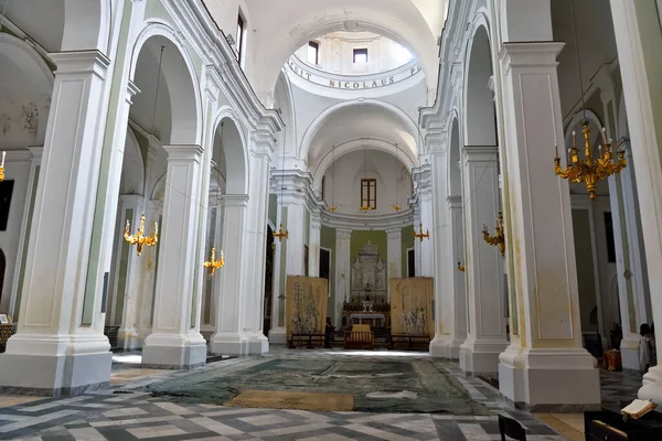 Wnętrze Kościoła San Nicola Obecny Wygląd Pochodzi 1749 Wrz 2021 — Zdjęcie stockowe