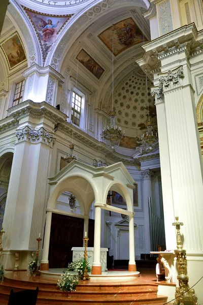 Interior San Lorenzo Cathedral Baroque Style Sep 2021 Trapani Italy — Foto Stock