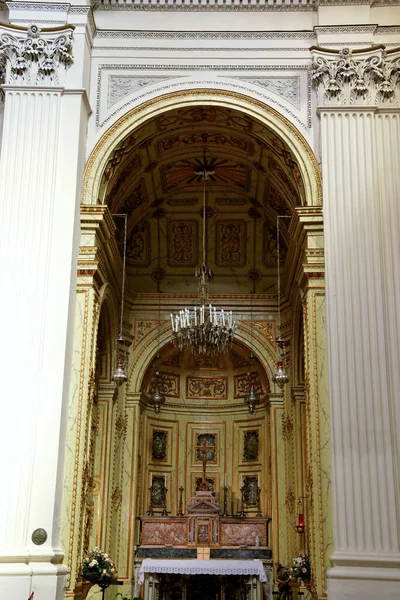 Interior San Lorenzo Cathedral Baroque Style Sep 2021 Trapani Italy — Foto Stock