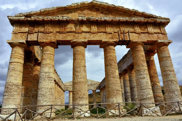 Segesta Daki Eski Yunan Tapınağı Trapani Sicilya Talya — Stok fotoğraf