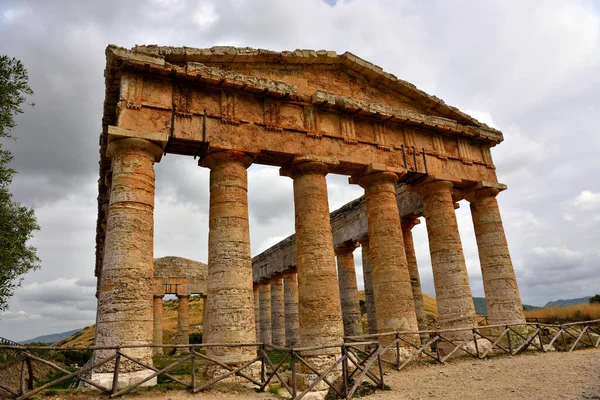 Old Greek Temple Segesta Trapani Sicily Italy — Stock Photo, Image