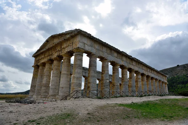 Starý Řecký Chrám Segestě Trapani Sicílie Itálie — Stock fotografie