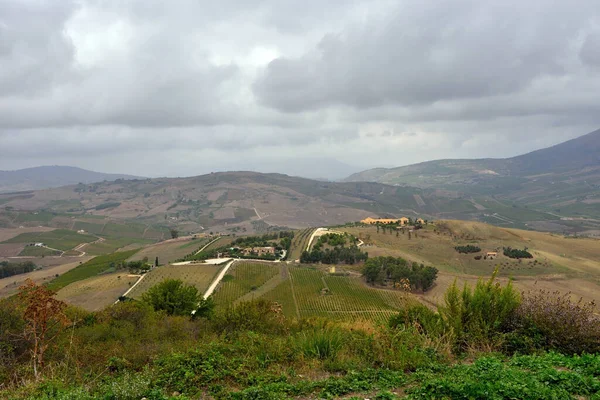 Colina Prenunciando Templo Grego Antigo Segesta Trapani — Fotografia de Stock