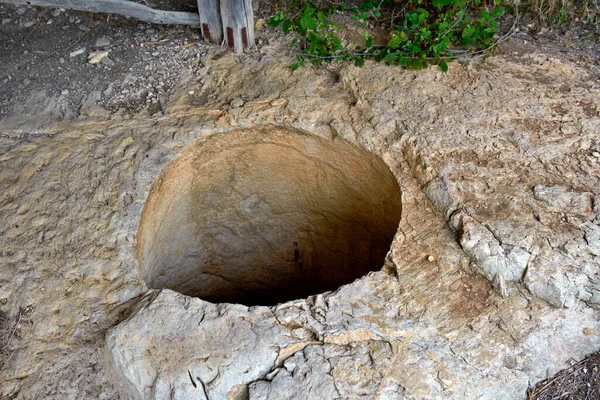 Grottbostaden Gamla Grekiska Templet Vid Segesta Trapani Sicilien Italien — Stockfoto