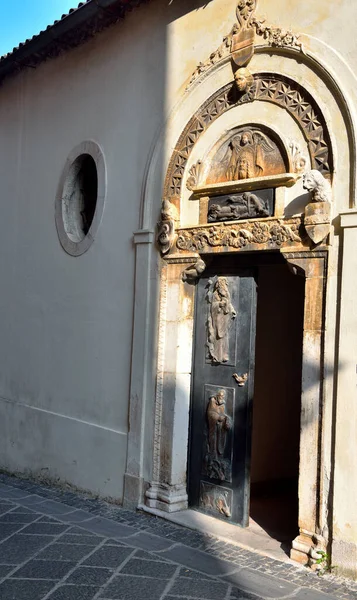 Portada Lateral Catedral Santa Maria Maggiore Teggiano Italia — Foto de Stock