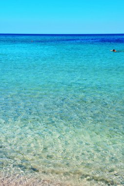 Sicilya 'nın en güzel plajlarından birinde, Vendicari Doğal Rezerv Siraküzü' nde.