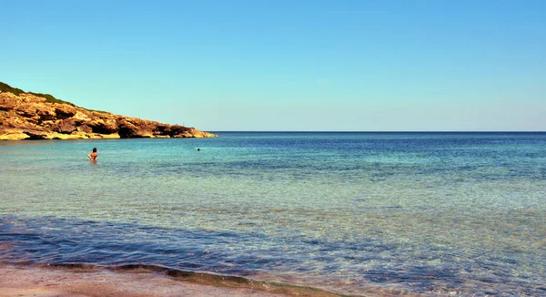 Παραλία Cala Mosche Μια Από Τις Πιο Όμορφες Παραλίες Της — Φωτογραφία Αρχείου