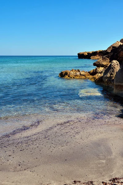 Pláž Cala Mosche Jedné Nejkrásnějších Pláží Sicílie Přírodní Rezervaci Vendicari — Stock fotografie
