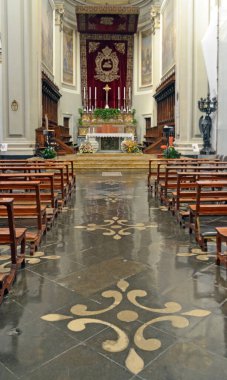 1694 'te inşa edilen San Giovanni Battista Katedrali' nin içi 21 Eylül 2018 'de Ragusa İtalya' da yapıldı.