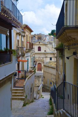 Ragusa Sicilya 'nın tarihi merkezi manzarası