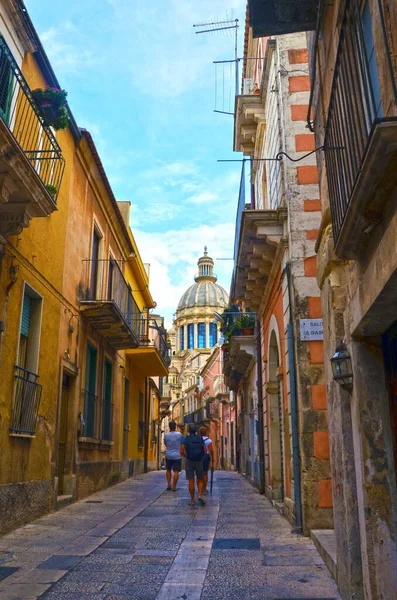 Vista Para Centro Histórico Ragusa Sicília Itália — Fotografia de Stock