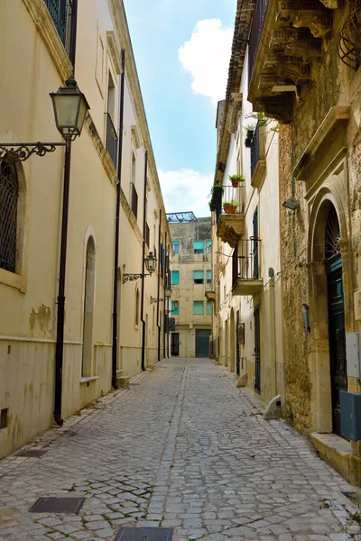 Pillantás Történelmi Központja Scicli Szicília Olaszország — Stock Fotó