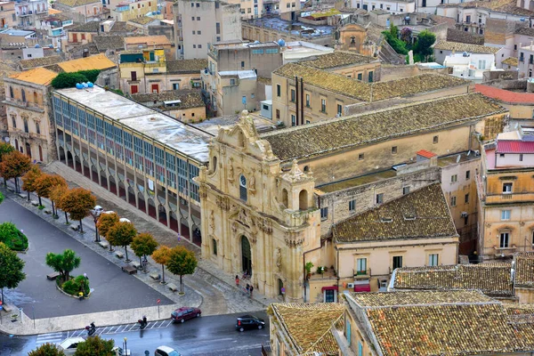 Panorama Van Oude Stad Van Scicli Sicilië Italië — Stockfoto
