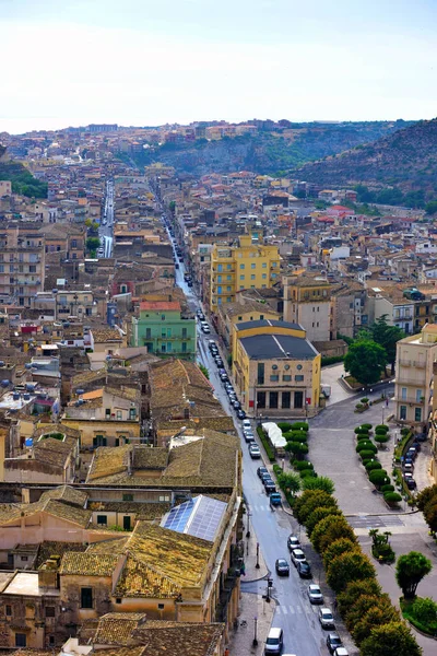 Panorama Van Oude Stad Van Scicli Sicilië Italië — Stockfoto