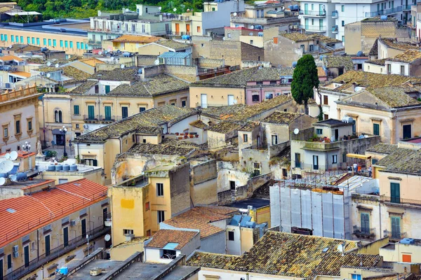 Panoráma Régi Város Scicli Szicília Olaszország — Stock Fotó