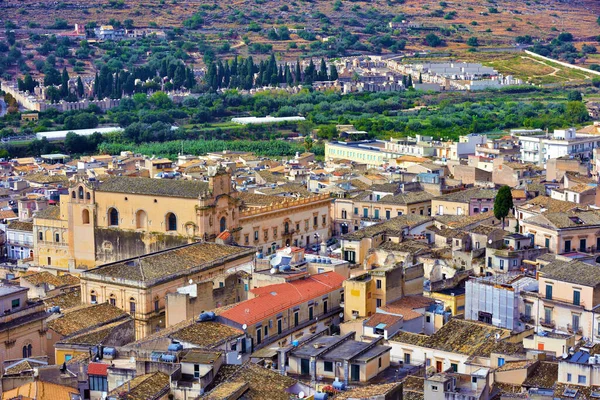 Panorama Van Oude Stad Van Scicli Sicilië Italië — Stockfoto