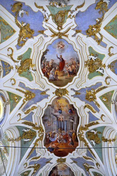Interno Della Chiesa San Bartolomeo Apostolo Stile Barocco Neoclassico Settembre — Foto Stock