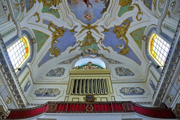 Interno Della Chiesa San Bartolomeo Apostolo Stile Barocco Neoclassico Settembre — Foto Stock