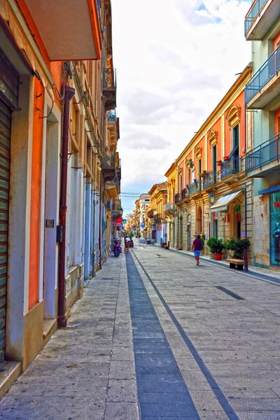 Cavour City Pedestrian Center 2018 Vittoria Ragusa Italy — Stock Photo, Image