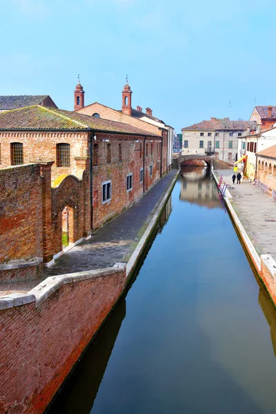 Pequeña Ciudad Italiana Comacchio También Conocida Como Pequeña Venecia Región — Foto de Stock