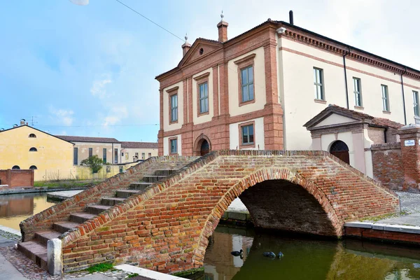 Kleine Italienische Stadt Comacchio Auch Bekannt Als Klein Venedig Region — Stockfoto