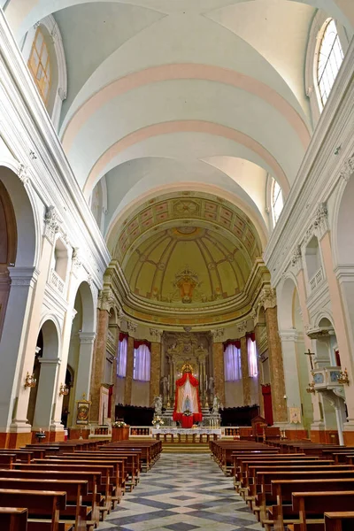 Interior Basilika San Cassiano Dalam Gaya Baroque Februari 2018 Comacchio — Stok Foto