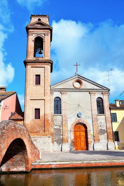 Vista Iglesia Del Carmine Comacchio Italia — Foto de Stock