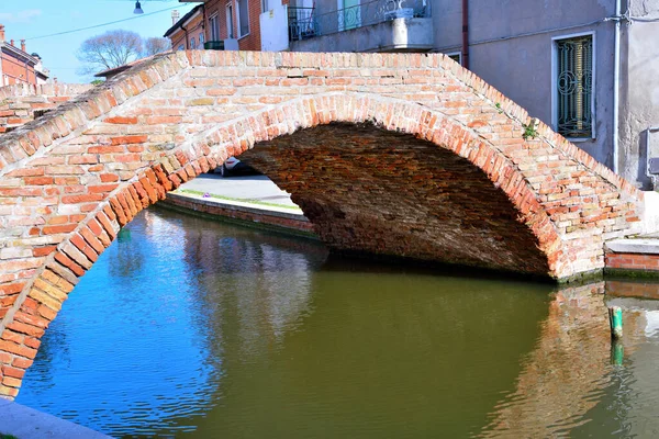 Pequeña Ciudad Italiana Comacchio También Conocida Como Pequeña Venecia Región — Foto de Stock