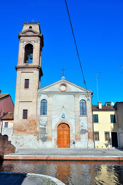 Vista Iglesia Del Carmine Comacchio Italia —  Fotos de Stock