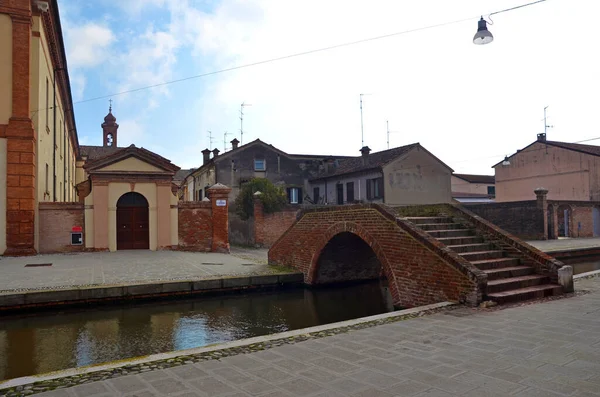 Kleine Italienische Stadt Comacchio Auch Bekannt Als Klein Venedig Region — Stockfoto