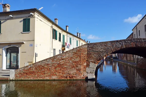 Pequeña Ciudad Italiana Comacchio También Conocida Como Pequeña Venecia Región — Foto de Stock