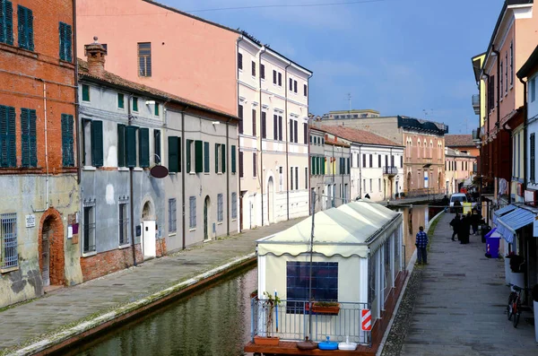 Kis Olasz Város Comacchio Néven Ismert Kis Velence Emilia Romagna — Stock Fotó
