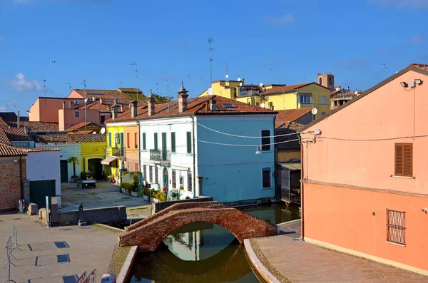 Μικρή Ιταλική Πόλη Comacchio Επίσης Γνωστή Μικρή Βενετία Emilia Romagna — Φωτογραφία Αρχείου