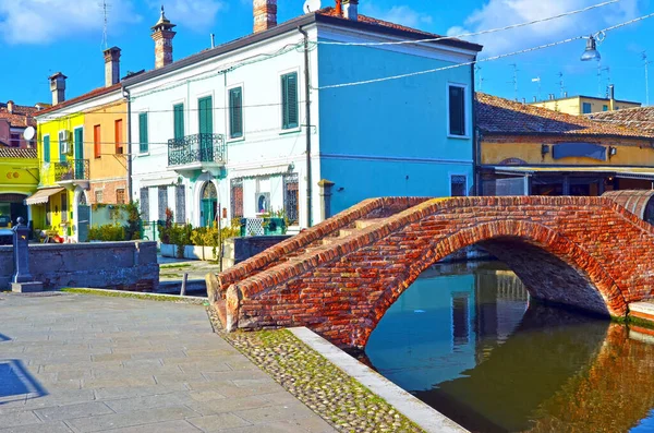 Pequeña Ciudad Italiana Comacchio También Conocida Como Pequeña Venecia Región — Foto de Stock