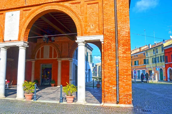 Liten Italiensk Stad Comacchio Även Känd Som Den Lilla Venedig — Stockfoto