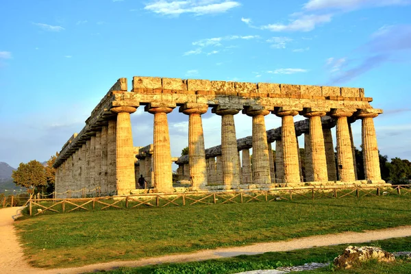 Basiliek Ook Wel Tempel Van Hera Genoemd Paestum Italië — Stockfoto