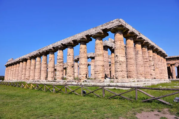 Basilikan Även Kallad Hera Tempel Paestum Italien — Stockfoto