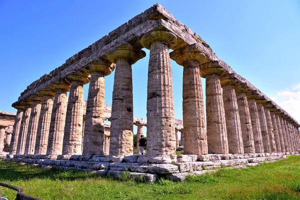 Bazilika Hera Tapınağı Olarak Bilinir Paestum Talya — Stok fotoğraf