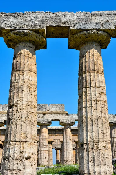 Basilica Také Nazývaný Chrám Hera Paestum Itálie — Stock fotografie