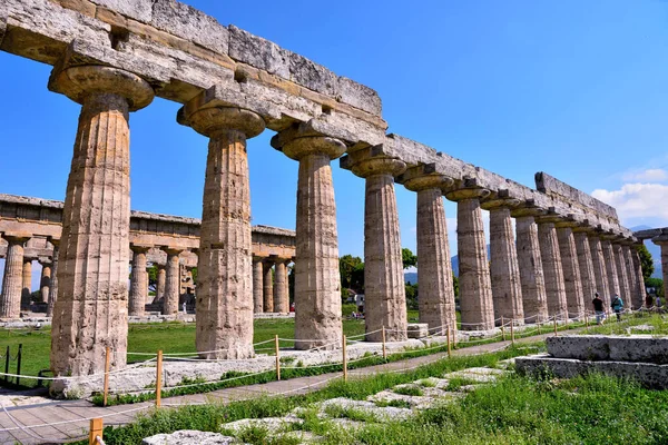 Bazilika Hera Tapınağı Olarak Bilinir Paestum Talya — Stok fotoğraf