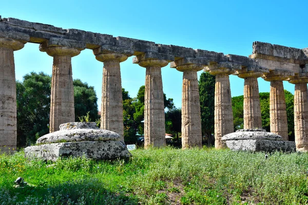 Basiliek Ook Wel Tempel Van Hera Genoemd Paestum Italië — Stockfoto