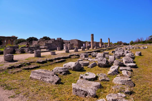 Paestum Capaccio Italie Les Ruines Antiques Vestiges Bâtiments Religieux Domination — Photo