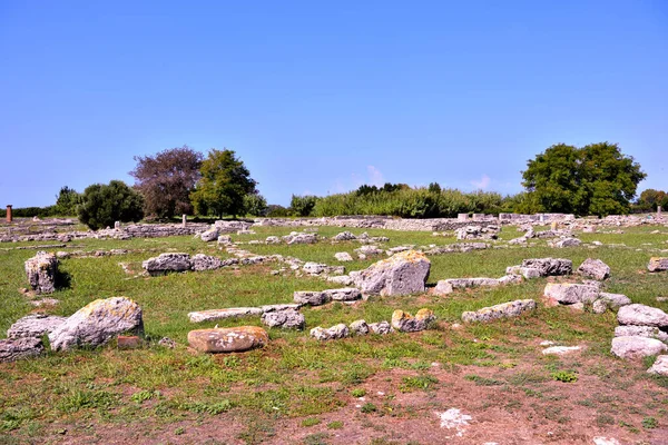 Paestum Capaccio Italy Ancient Ruins Remains Religious Buildings Ancient Greek — Stock Photo, Image