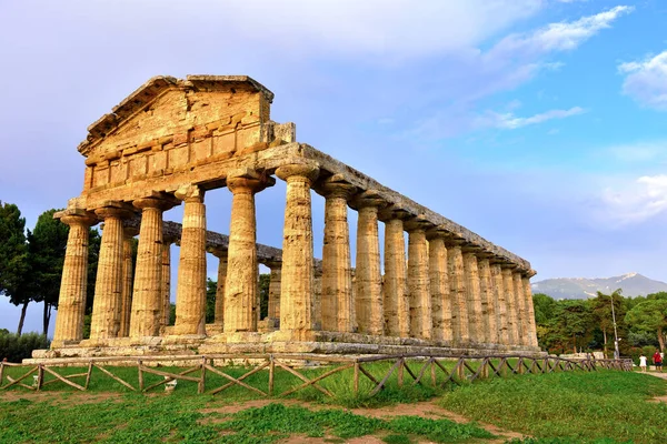 Tempel Van Athena Tempel Van Ceres Een Griekse Tempel Capaccio — Stockfoto