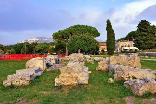 Paestum Capaccio Italy Ancient Ruins Remains Religious Buildings Ancient Greek — Stock Photo, Image