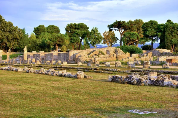 Paestum Capaccio Itália Ruínas Antigas Restos Edifícios Religiosos Antiga Dominação — Fotografia de Stock