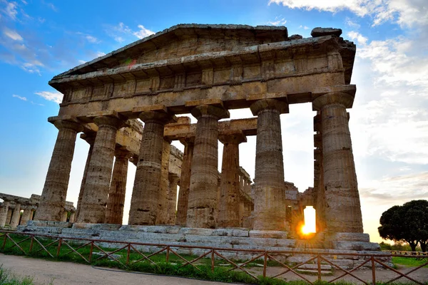 Chrám Neptun Byl Postaven Řádu Doric Kolem Roku 460450 Paestum — Stock fotografie
