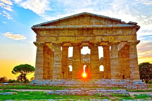Chrám Neptun Byl Postaven Řádu Doric Kolem Roku 460450 Paestum — Stock fotografie