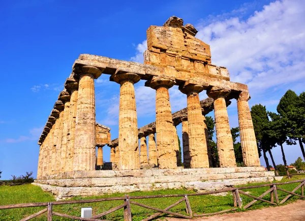 Tempel Van Athena Tempel Van Ceres Een Griekse Tempel Capaccio — Stockfoto