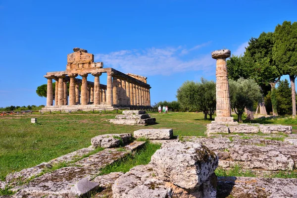 Tempio Atena Tempio Cerere Circa 500 Tempio Greco Situato Capaccio — Foto Stock